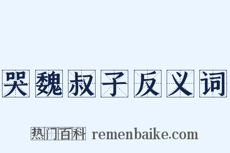 哭魏叔子反义词是什么意思的图片